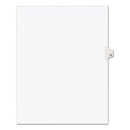 AVERY DENNISON Numerical Index Tab-60, 8-1/2 x 11", White, PK25 01060